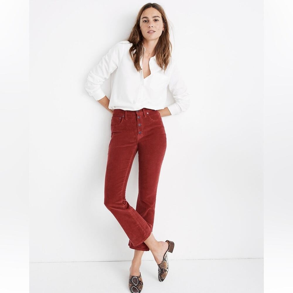 Madewell Cali Demi-Boot Jeans in Corduroy: Button-Front Edition‎ Sz 30 NEW